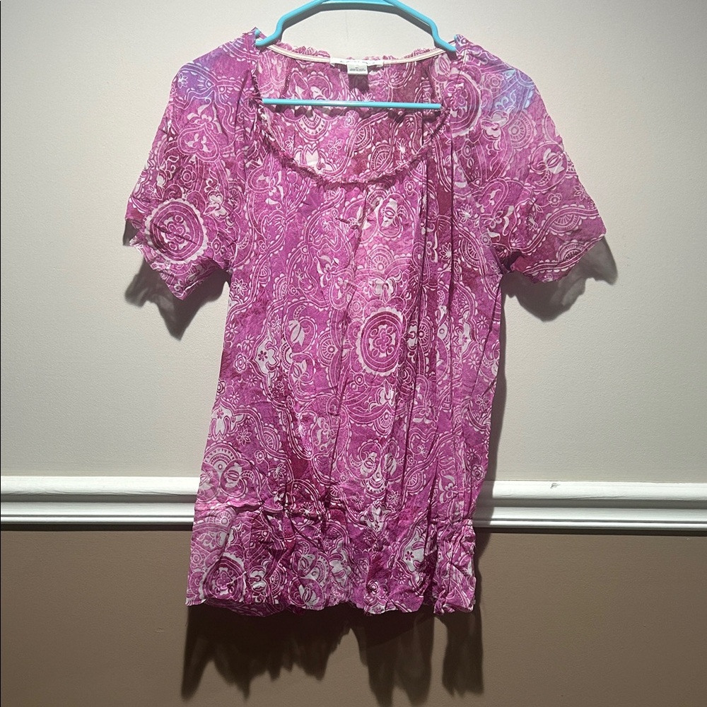 August Silk Pink Paisley Blouse